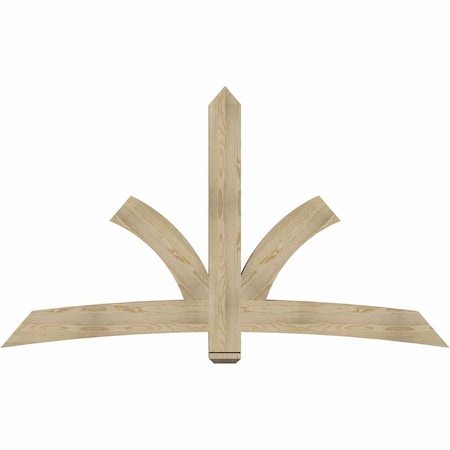 Ekena Millwork Davenport Rough Sawn Timber Gable Bracket, Douglas Fir, 84"W x 49"H x 4"D x 6"F, 14/12 Pitch GBW084X49X0406DAV00RDF